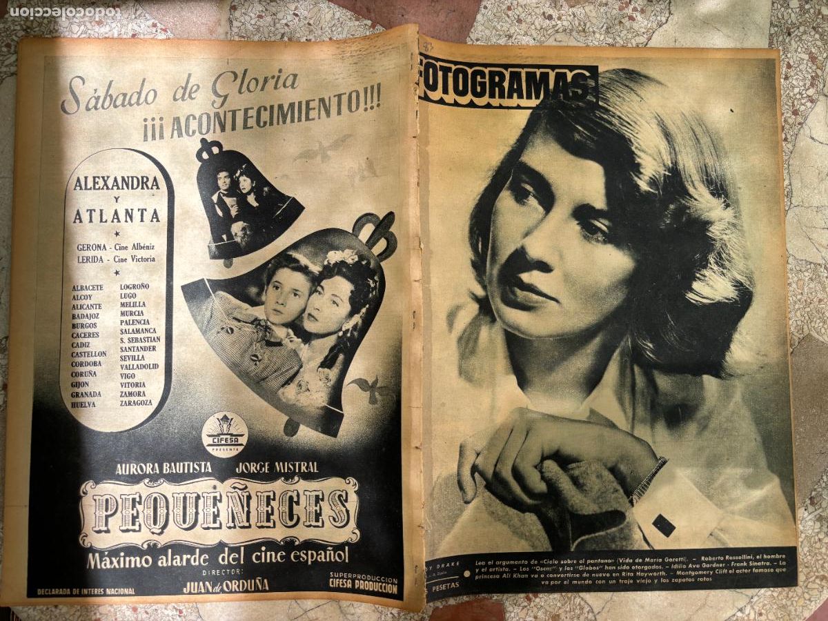 Cine: FOTOGRAMAS N&ordm; 83. BETSY DRAKE EN PORTADA. ROBERTO ROSSELLINI. AVA GARDNER Y FRANK SINATRA.