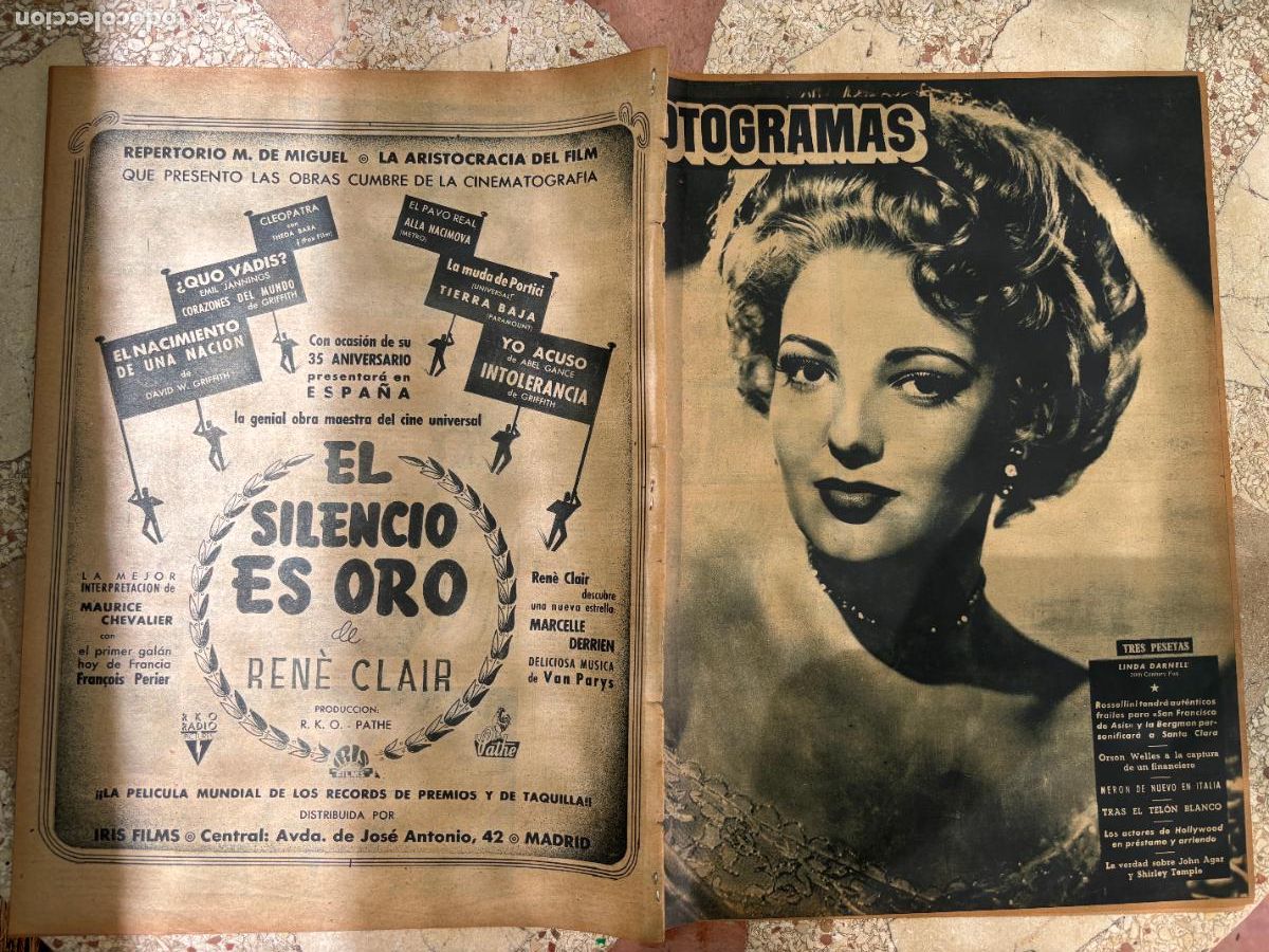 Cine: FOTOGRAMAS N&ordm; 80. LINDA DARNELL EN PORTADA. ORSON WELLES. SHIRLEY TEMPLE. JOHN AGAR.