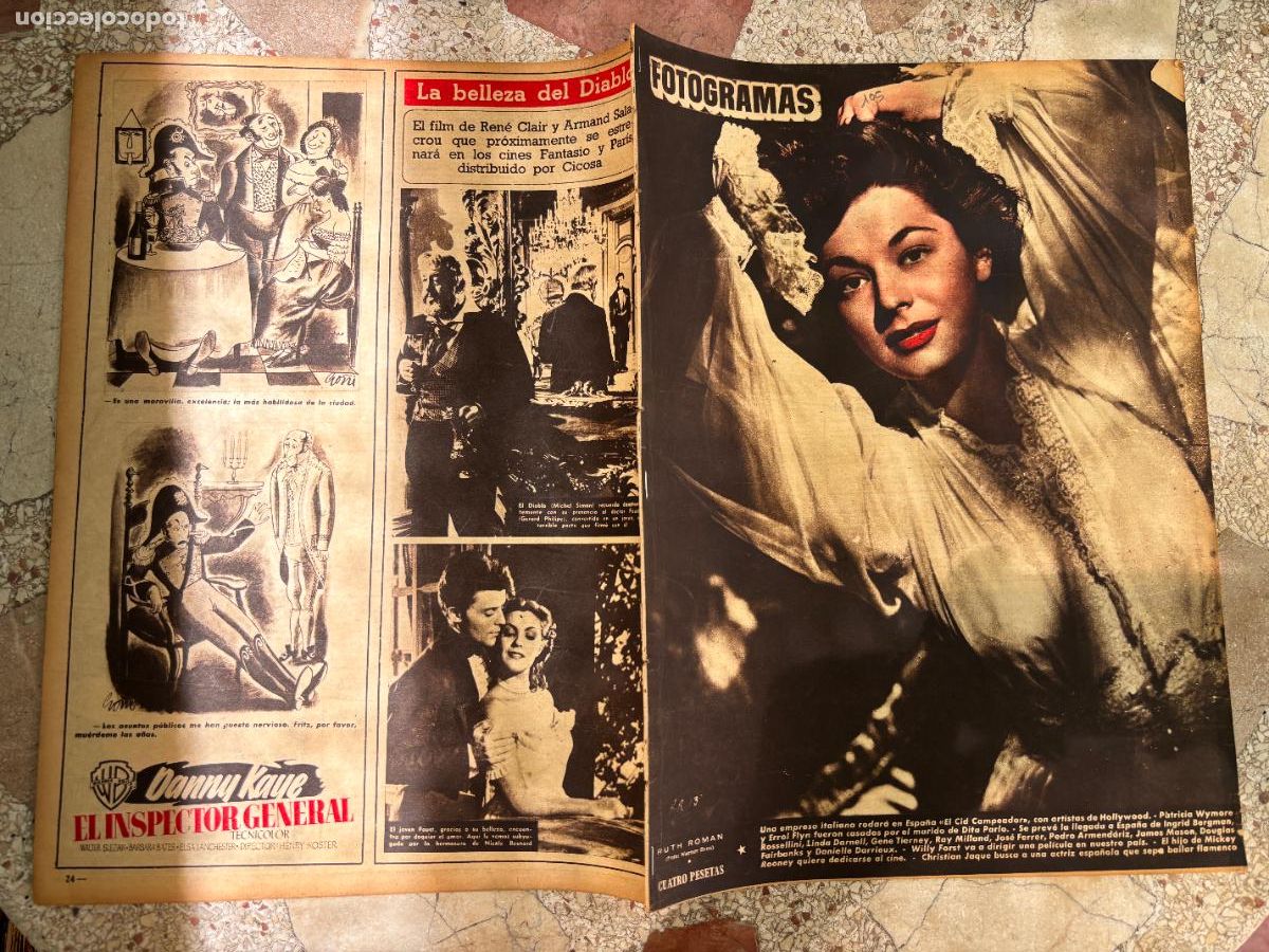 Cine: FOTOGRAMAS N&ordm; 105. RUTH ROMAN EN PORTADA. PATRICIA WYMORE. ERROL FLYNN. DITA PARLO. RAY MILLAND.