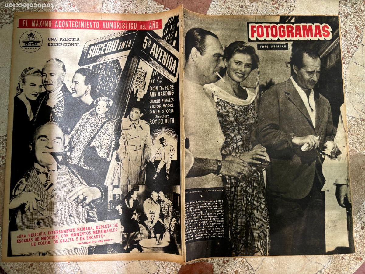 Cine: FOTOGRAMAS N&ordm; 96. WILLIAM CAROL, INGRID BERGMAN Y ROSSELLINI EN PORTADA. ERROL FLYNN.