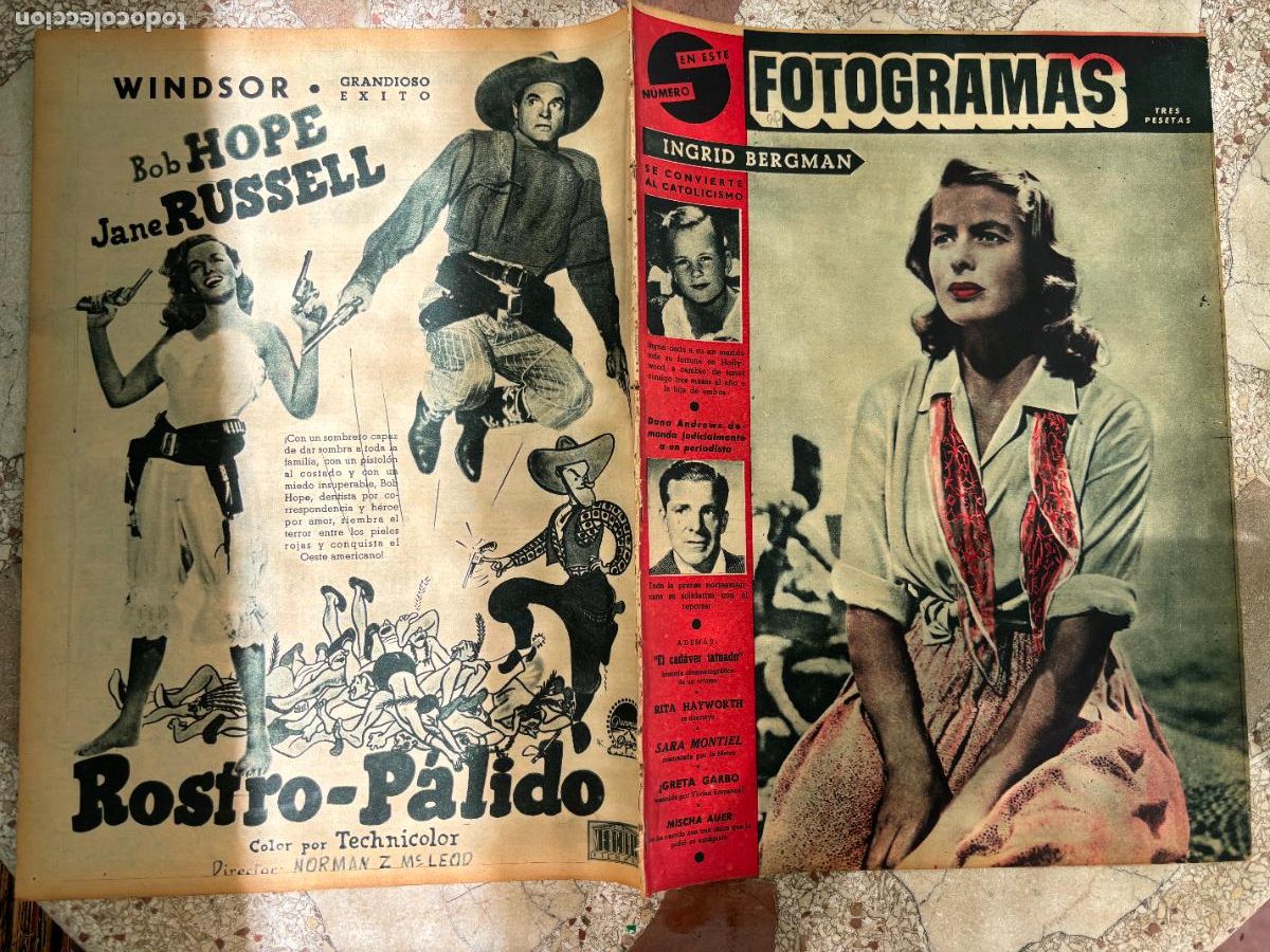 Cine: FOTOGRAMAS N&ordm; 90. INGRID BERGMAN EN PORTADA. SARA MONTIEL. GRETA GARBO. RITA HAYWORTH.
