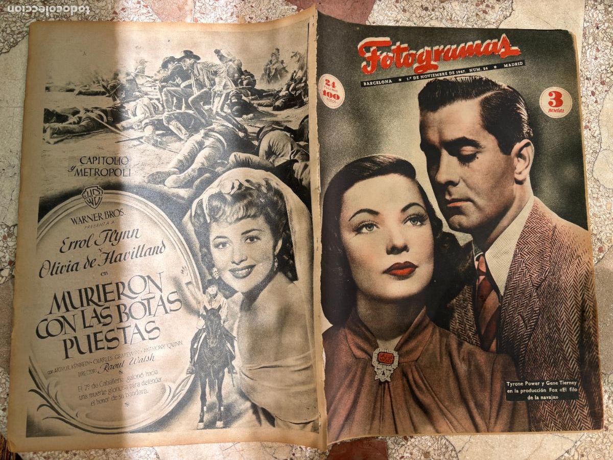 Cine: FOTOGRAMAS N&ordm; 24. TYRONE POWER Y GENE TIERNEY EN PORTADA. ISABEL DE POMES. ALIDA VALLI.