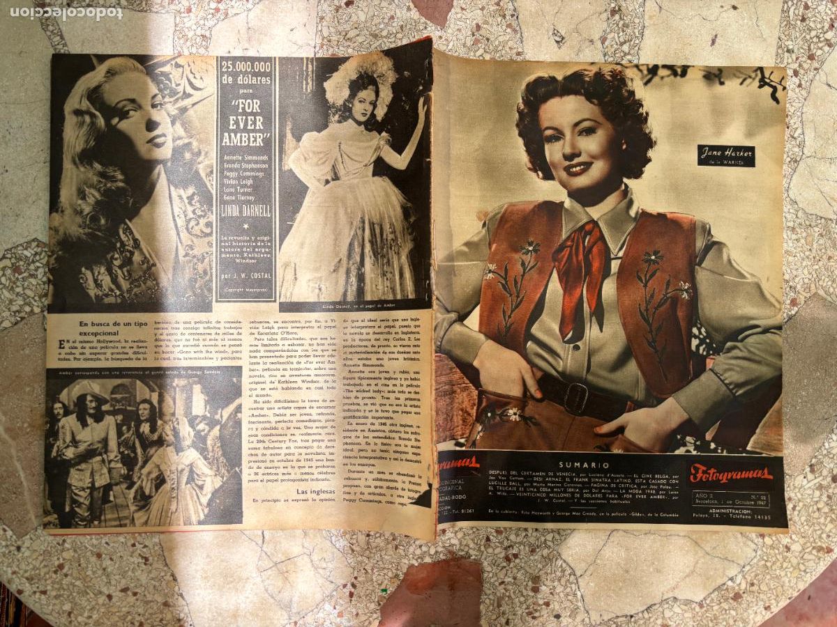 Cine: FOTOGRAMAS N&ordm; 22. JANE HARKER EN PORTADA. JOE VAN COTTOM. DESII ARNAZ. KATHLEEN WINDSOR.