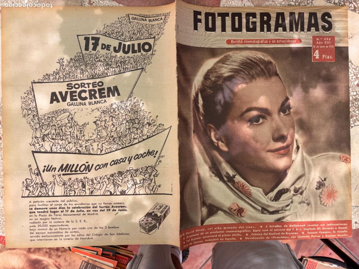 Cinema: FOTOGRAMAS N&ordm; 498 a&ntilde;o 1958. DAVID NIVEN. YUL BRYNNER. LISELOTTE PULVER. GUNNAR MOERLLER.