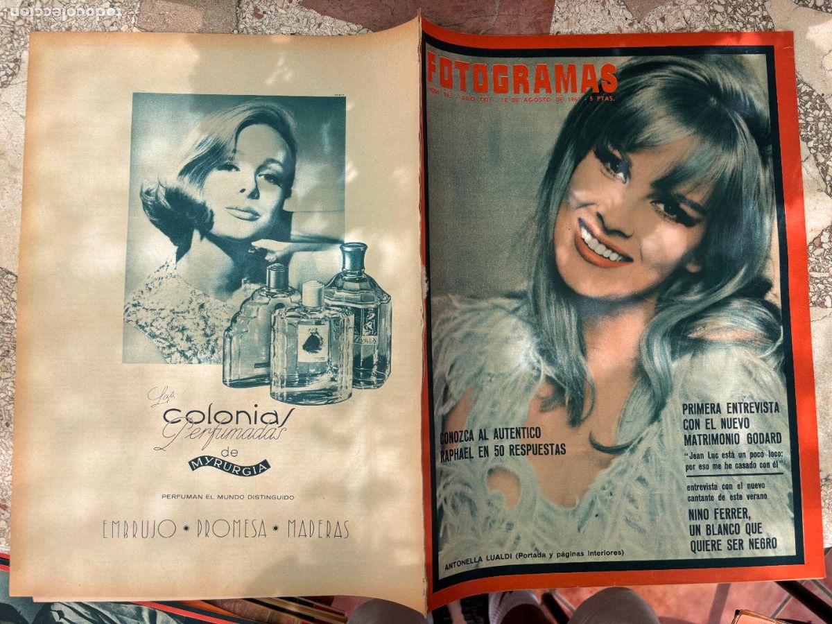 Cinema: FOTOGRAMAS N&ordm; 983 a&ntilde;o 1967. ANTONELLA LUALDI EN PORTADA. NINO FERRER. JEAN LUC GODARD.