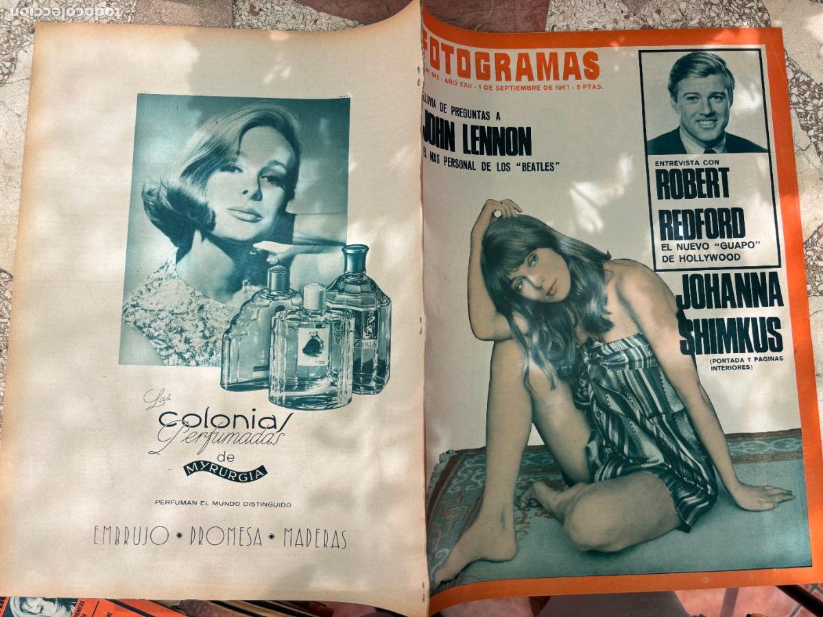 Cine: FOTOGRAMAS N&ordm; 985 a&ntilde;o 1967. ENTREVISTA A JOHN LENNON. ROBERT REDFORD. JOHANNA SHIMKUS EN PORTADA.