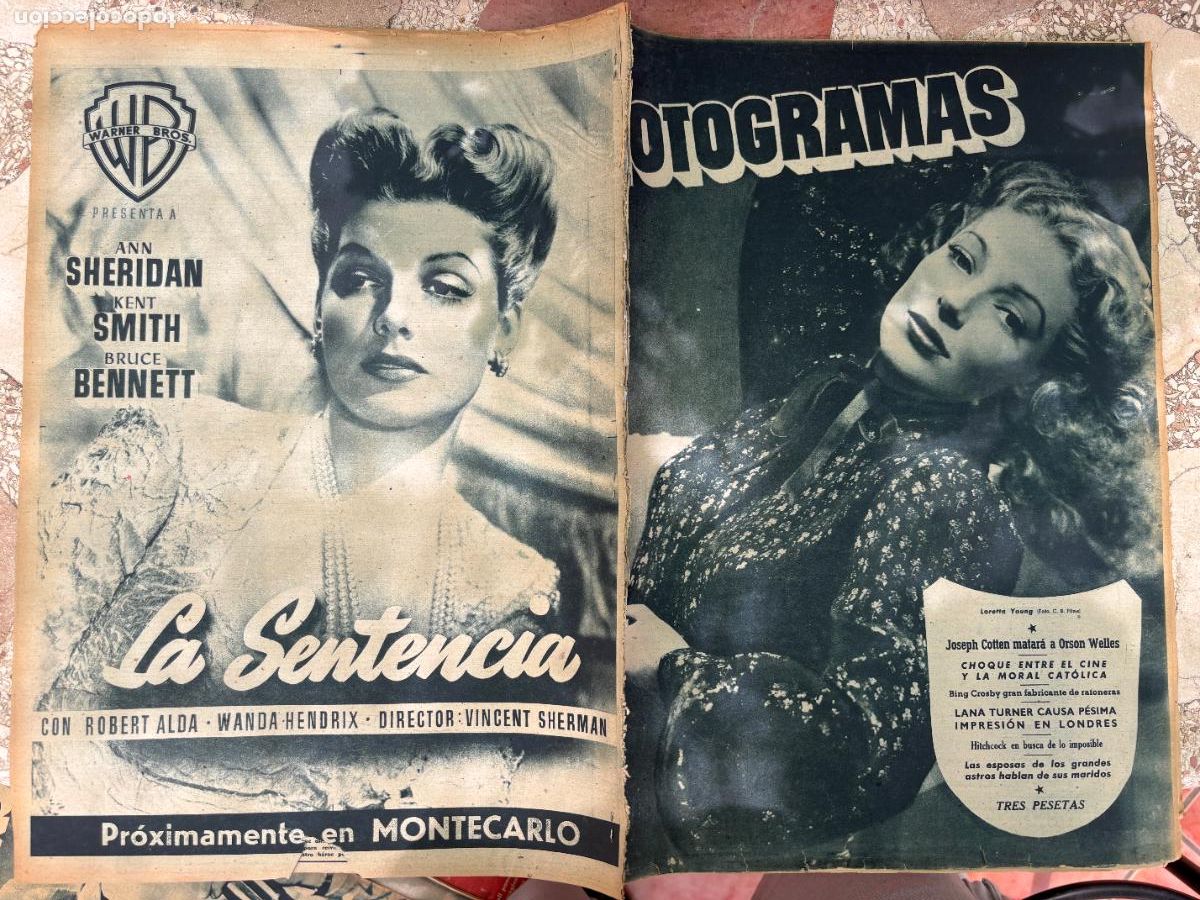 Cin&eacute;ma: FOTOGRAMAS N&ordm; 49. LORETTA YOUNG EN PORTADA. JOSEPH COTTEN. BING CROSBY. LANA TURNER. HITCHCOCK.