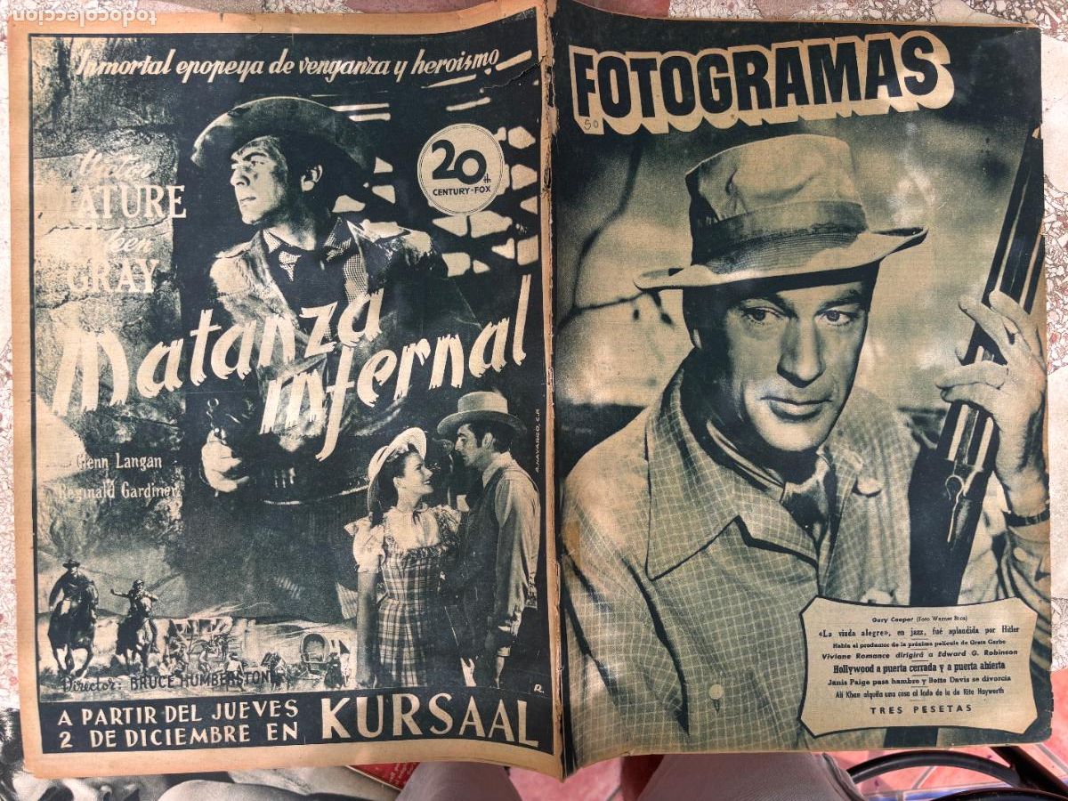 Cin&eacute;ma: FOTOGRAMAS N&ordm; 50. GARY COOPER EN PORTADA. VIVIANE ROMANCE. JANIS PAIGE. GRETA GARBO.