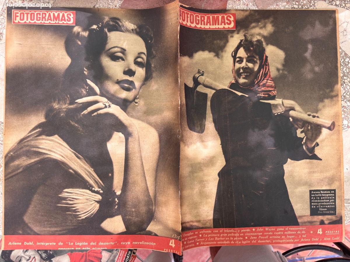 Cin&eacute;ma: FOTOGRAMAS N&ordm; 241. AURORA BAUTISTA EN PORTADA. KIRK DOUGLAS. JOHN WAYNE. LANA TURNER Y LEX BARKER.