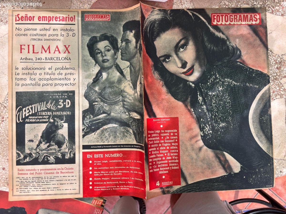 Cin&eacute;ma: FOTOGRAMAS N&ordm; 246. ELAINE STEWART EN PORTADA. VIVIEN LEIGH. CLARK GABLE. SUSAN HAYWARD. MITCHUM