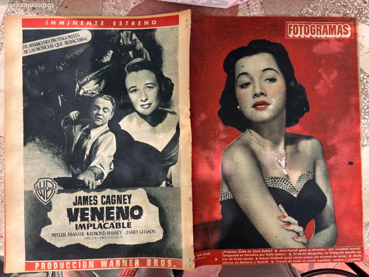 Cin&eacute;ma: FOTOGRAMAS N&ordm; 248. OLGA SAN JUAN EN PORTADA. YVONNE DE CARLO. CLARK GABLE. JANE POWELL.