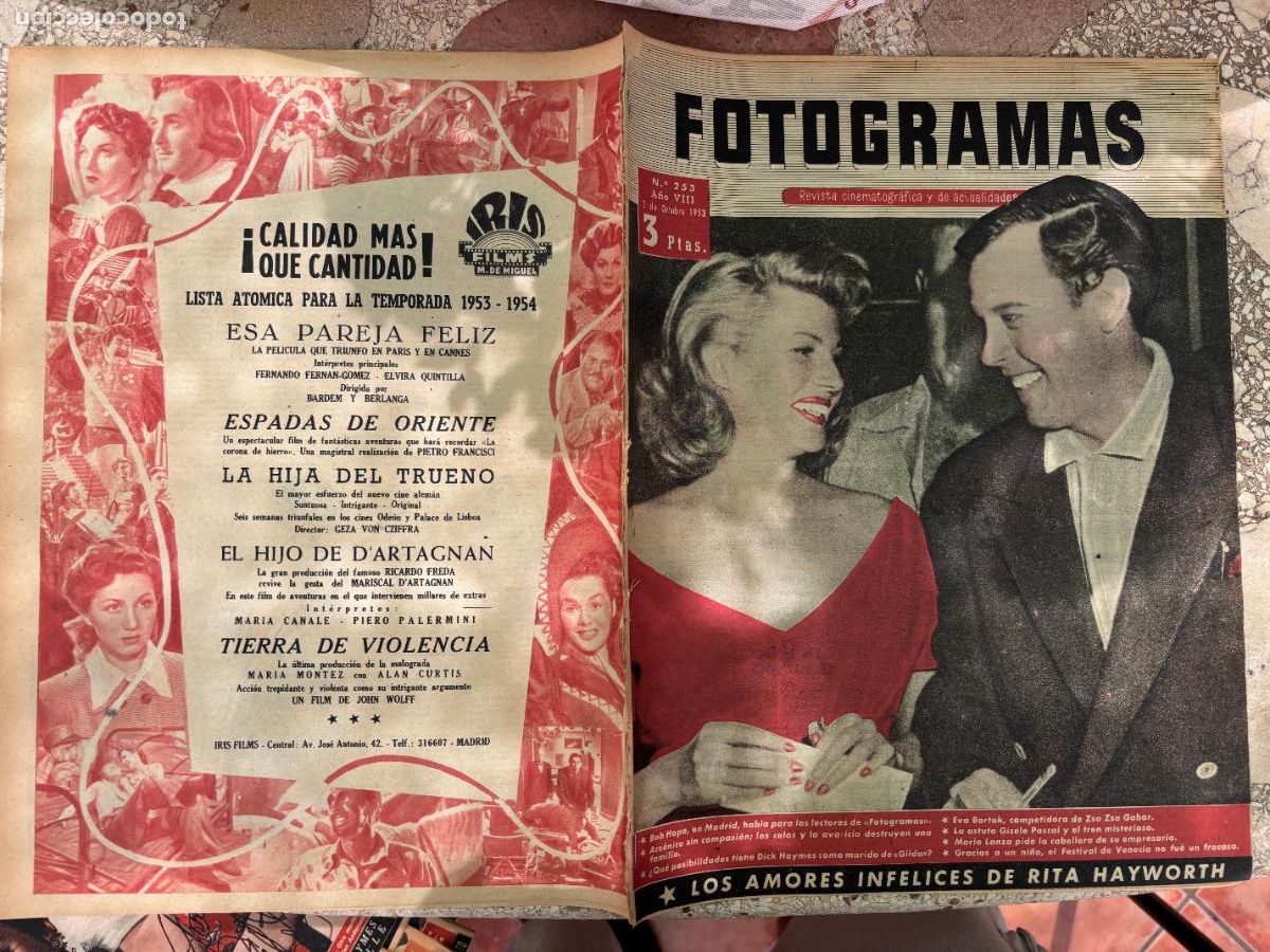 Cin&eacute;ma: FOTOGRAMAS N&ordm; 253 A&Ntilde;O 1953. BOB HOPE. EVA BARTOK. GISELE PASCAL. MARIO LANZA. DICK HAYMES.
