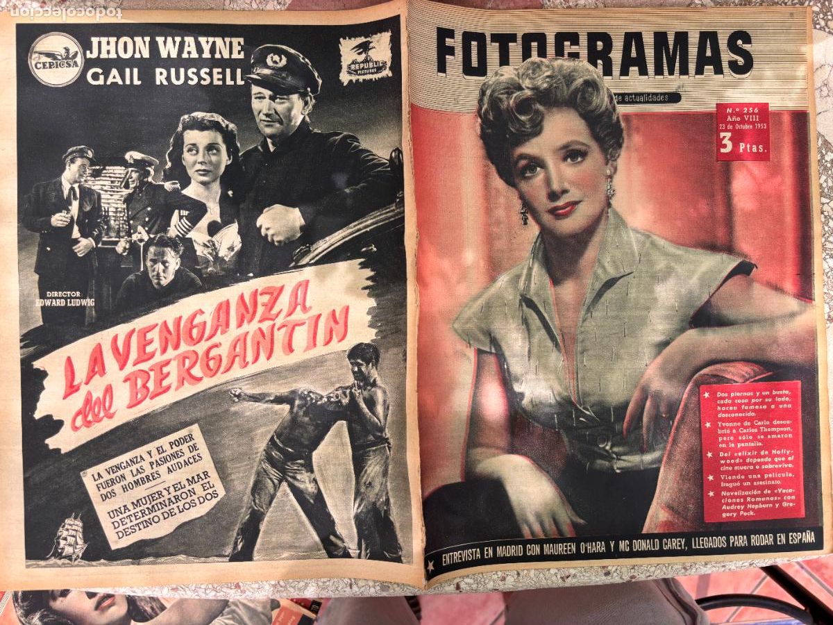 Cin&eacute;ma: FOTOGRAMAS N&ordm; 256 A&Ntilde;O 1953. ENTREVISTA MAUREEN O'HARA Y MCDONALD CAREY. YVONNE DE CARLO.