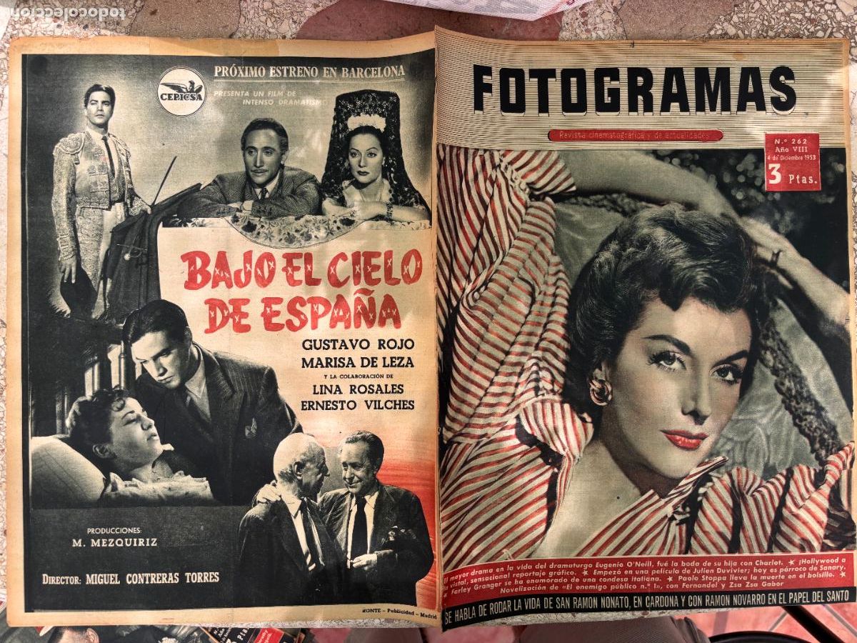 Cin&eacute;ma: FOTOGRAMAS N&ordm; 262 A&Ntilde;O 1953. RAMON NOVARRO. EUGENIO O'NEIL. JULIEN DUVIVIER. PAOLO STOPPA.