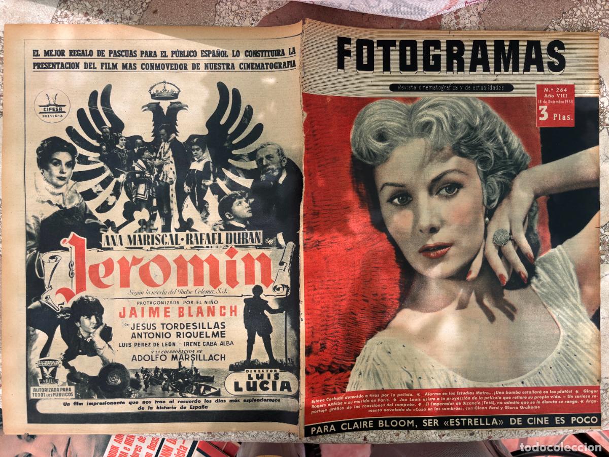 Cine: FOTOGRAMAS N&ordm; 264 A&Ntilde;O 1953. ESTEVE COCHRAN. GINGER ROGERS. JOE LOUIS. CLAIRE BLOOM. GLENN FORD.