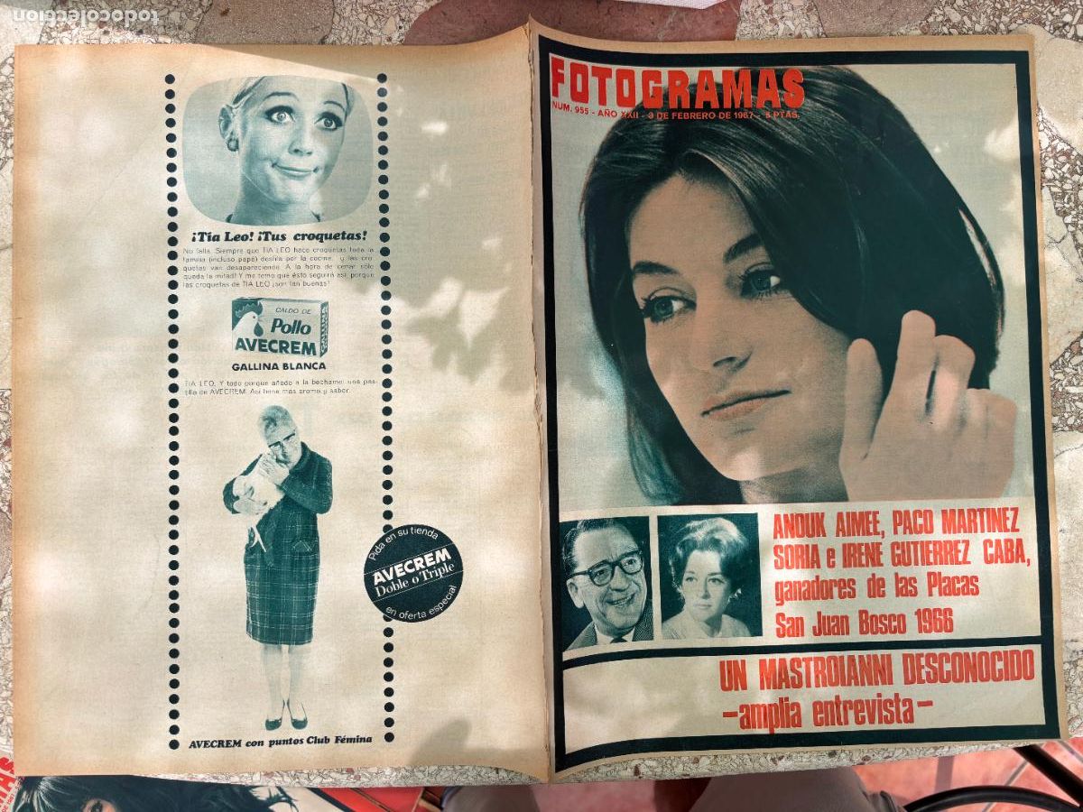 Cine: FOTOGRAMAS N&ordm; 955 A&Ntilde;O 1967. ANOUK AIMEE. PACO MARTINEZ SORIA. IRENE GUTIERREZ CABA.