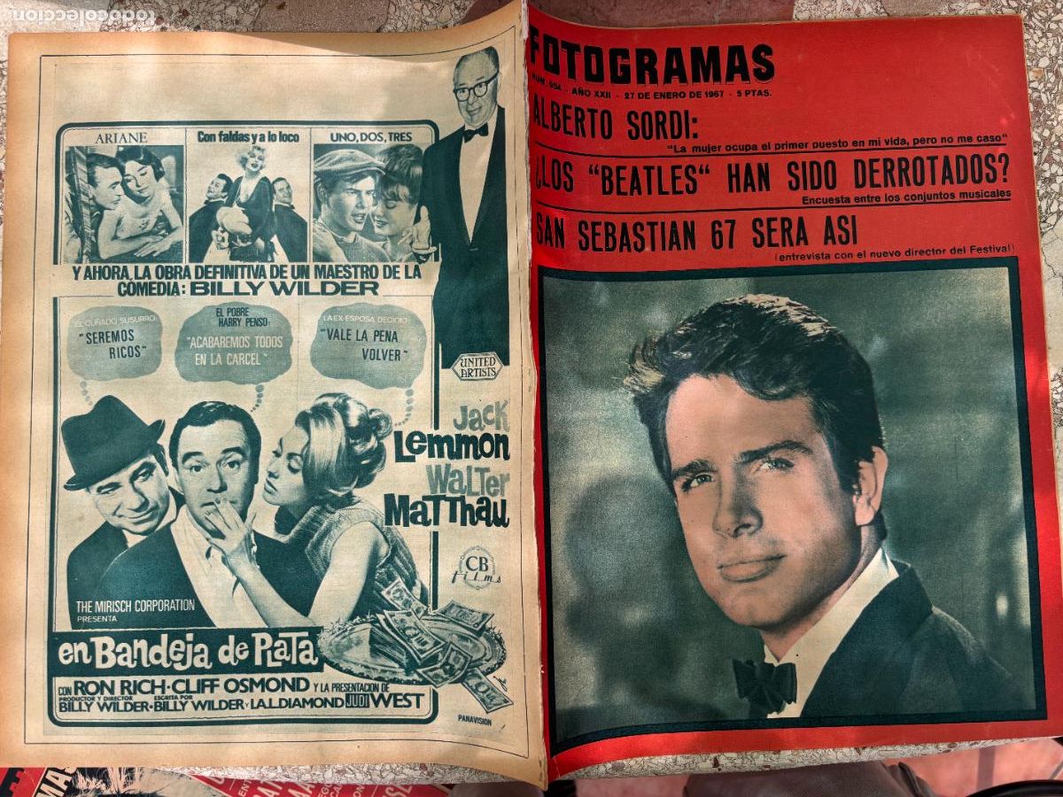 Cine: FOTOGRAMAS N&ordm; 954 A&Ntilde;O 1967. ALBERTO SORDI. WARREN BEATTY EN PORTADA. GERALDINE CHAPLIN.