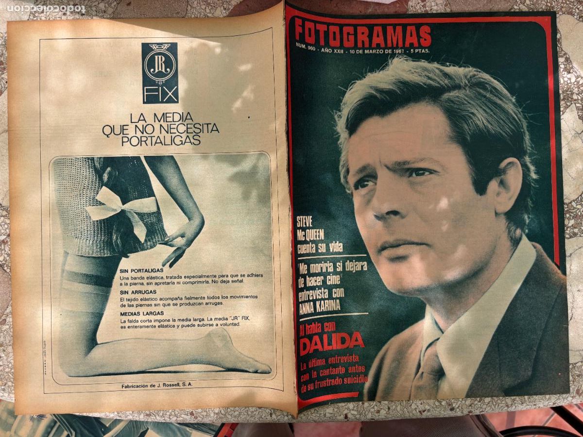 Cine: FOTOGRAMAS N&ordm; 960 A&Ntilde;O 1967. STEVE MCQUEEN. ENTREVISTA CON ANNA KARINA. DALIDA.