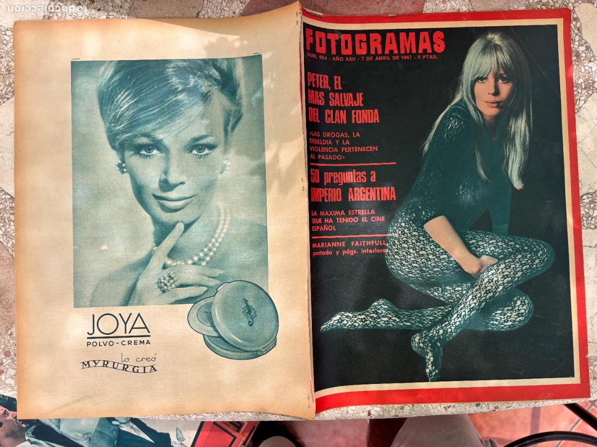 Cine: FOTOGRAMAS N&ordm; 964 A&Ntilde;O 1967. MARIANNE FAITHFULL EN PORTADA. MARIE FRANCE PISIER. SERENA VERGANO.