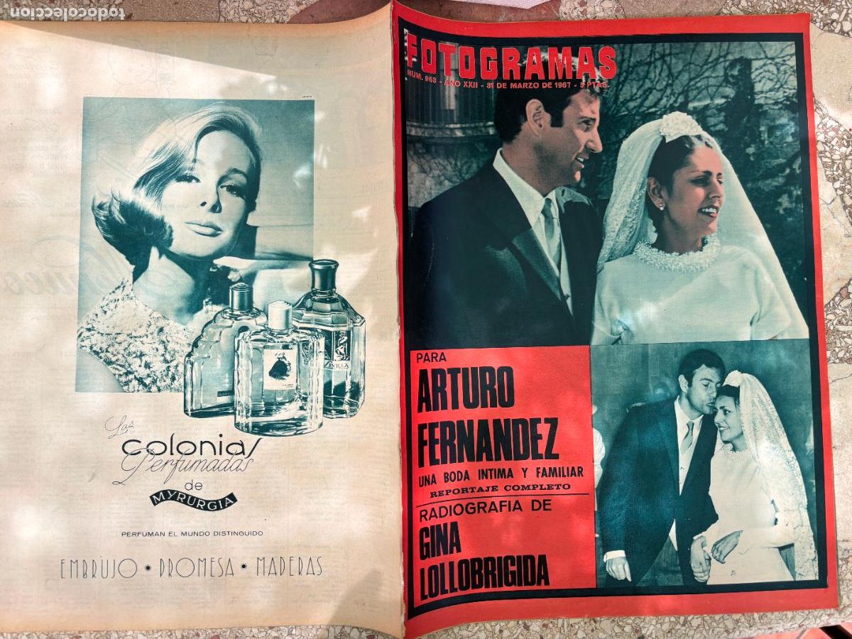 Cine: FOTOGRAMAS N&ordm; 963 A&Ntilde;O 1967. GINA LOLLOBRIGIDA. BODA ARTURO FERNANDEZ EN PORTADA.