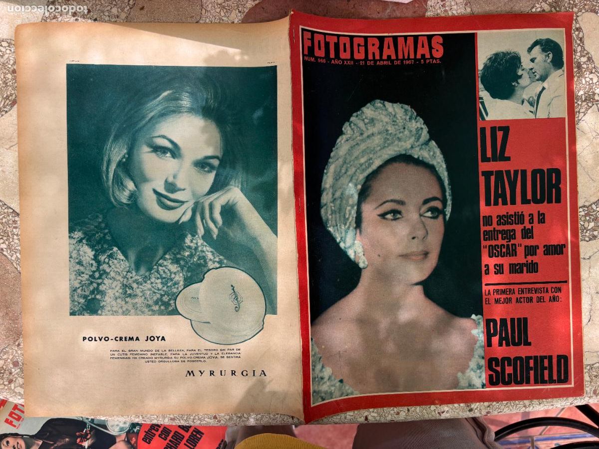 Cine: FOTOGRAMAS N&ordm; 966 A&Ntilde;O 1967. PAUL SCOFIELD. LIZ TAYLOR EN PORTADA. SARA MONTIEL.