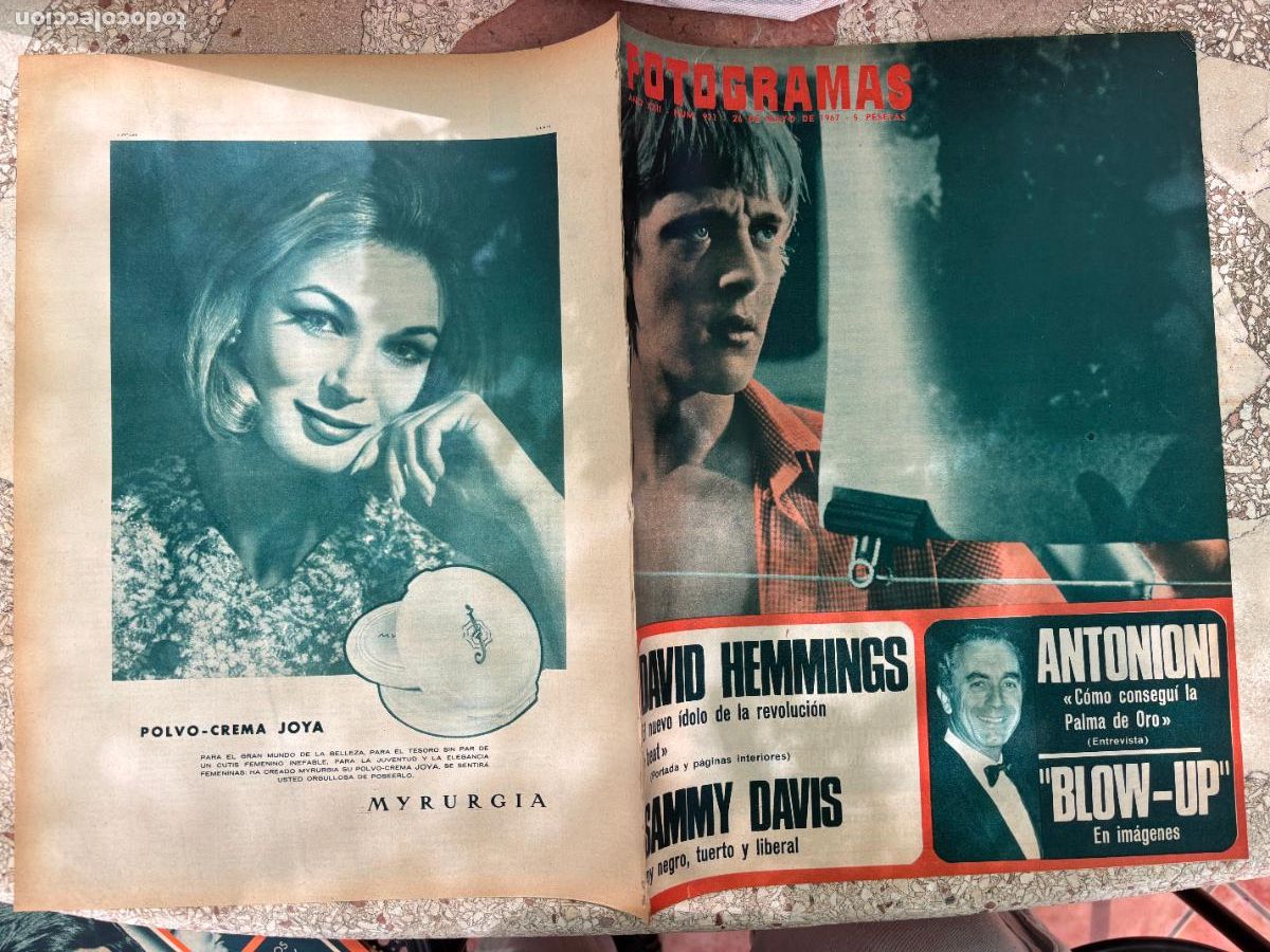 Cine: FOTOGRAMAS N&ordm; 971 A&Ntilde;O 1967. DAVID HEMMINGS EN PORTADA. SAMMY DAVIS. ANTONIONI. TERLENKA.