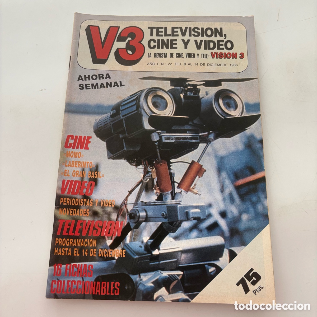 Cine: revista de cine video y tele vision 3 v3 n&ordm; 22 de 1986 cortocircuito el retorno del jedi