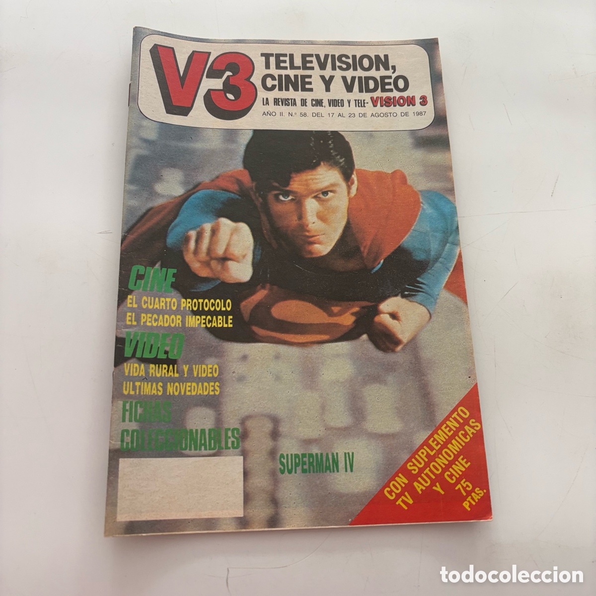 Cine: revista de cine video y tele vision 3 v3 n&ordm; 58 de 1987 superman iv
