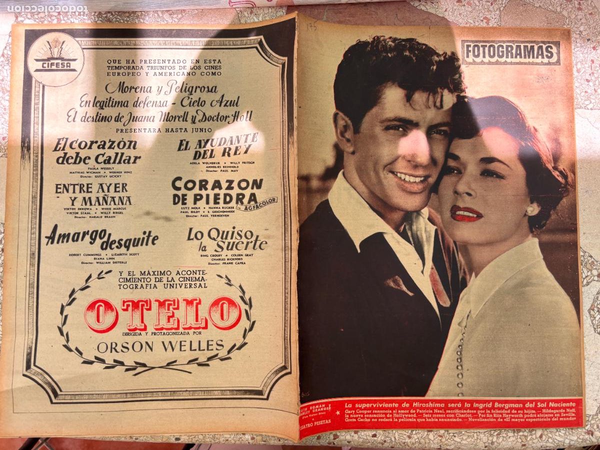 Cine: FOTOGRAMAS N&ordm; 175. RUTH ROMAN Y FARLEY GRANGER EN PORTADA. INGRID BERGMAN. GRETA GARBO.