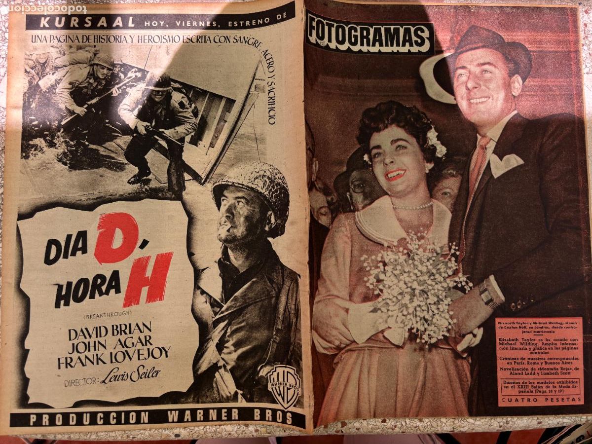 Cine: FOTOGRAMAS N&ordm; 172. ELIZABETH TAYLOR Y MICHAEL WILDING EN PORTADA. ALAN LADD. LIZABETH SCOTT.