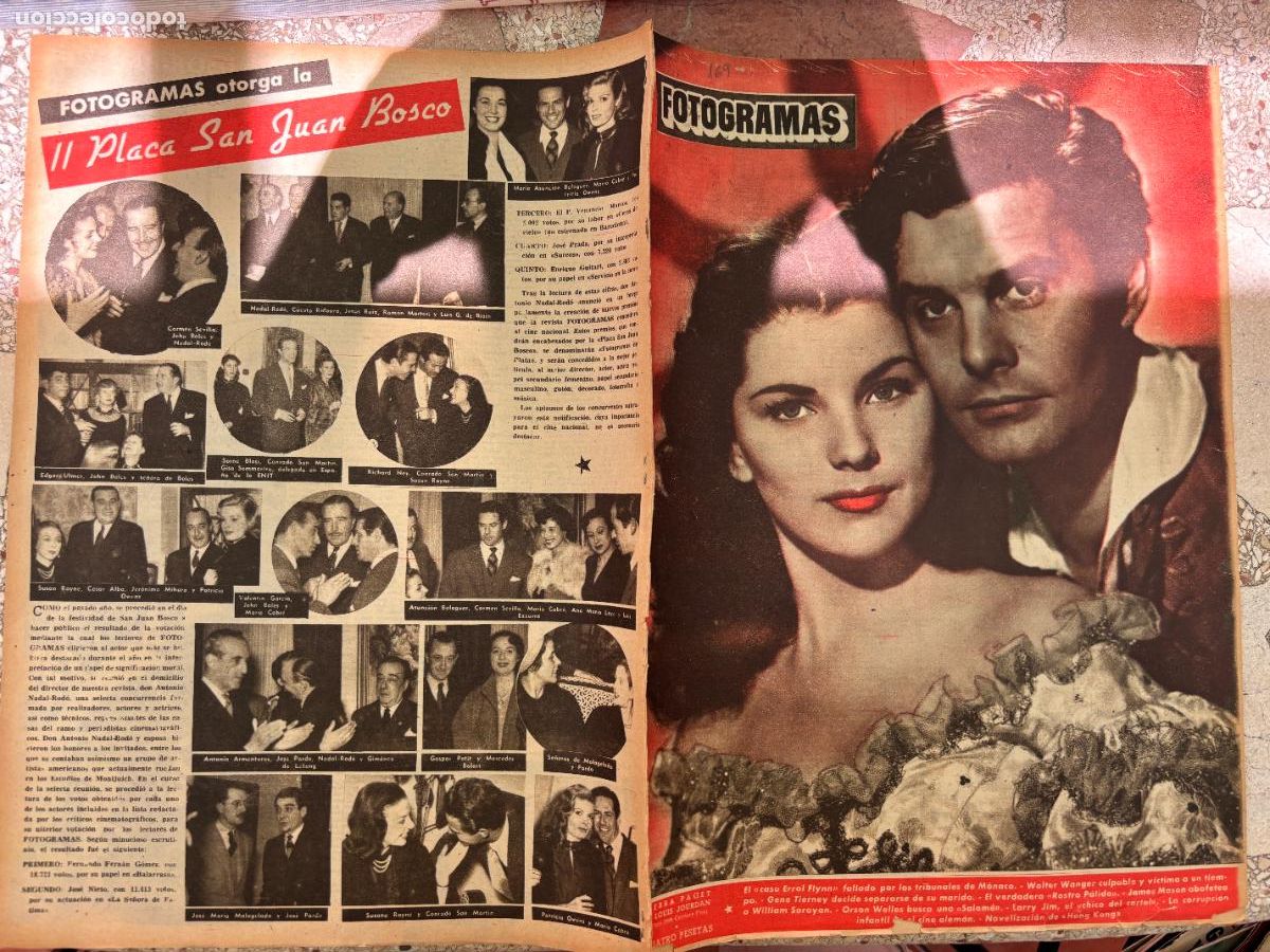 Cine: FOTOGRAMAS N&ordm; 169. DEBRA PAGET Y LOUIS JOURDAN EN PORTADA. ERROL FLYNN. LARRY JIM.