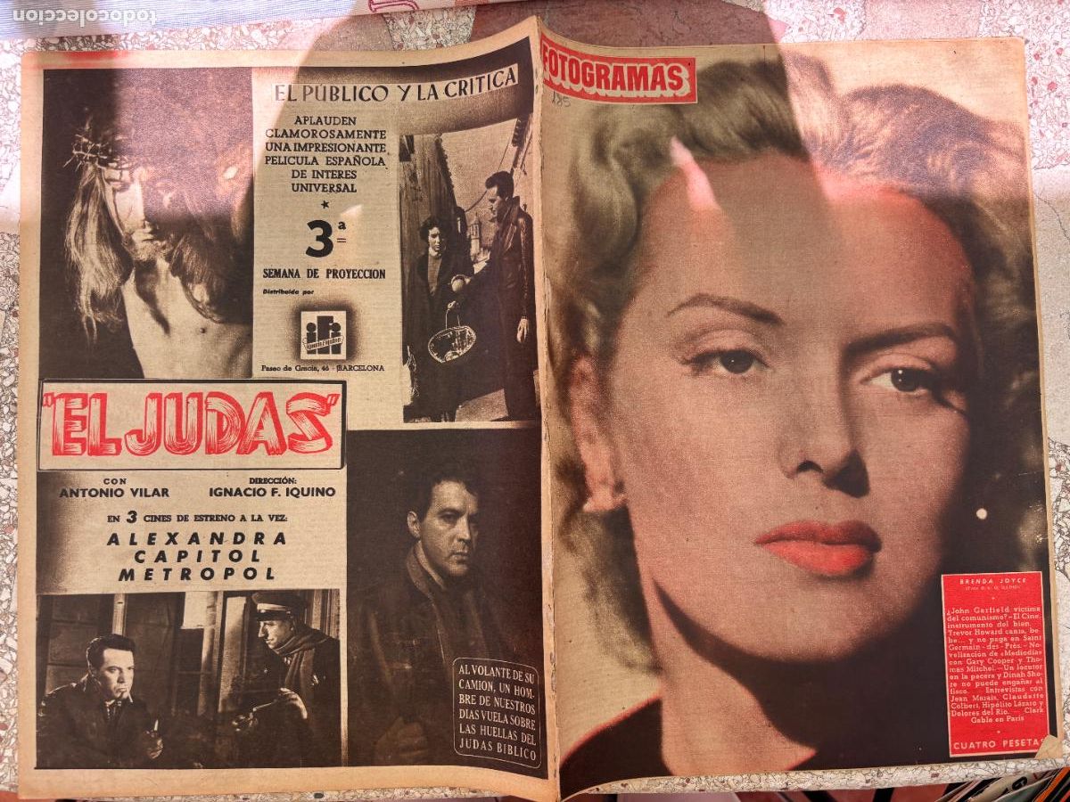 Cine: FOTOGRAMAS N&ordm; 185 BRENDA JOYCE EN PORTADA. JOHN GARFIELD. GARY COOPER. THOMAS MITCHEL.