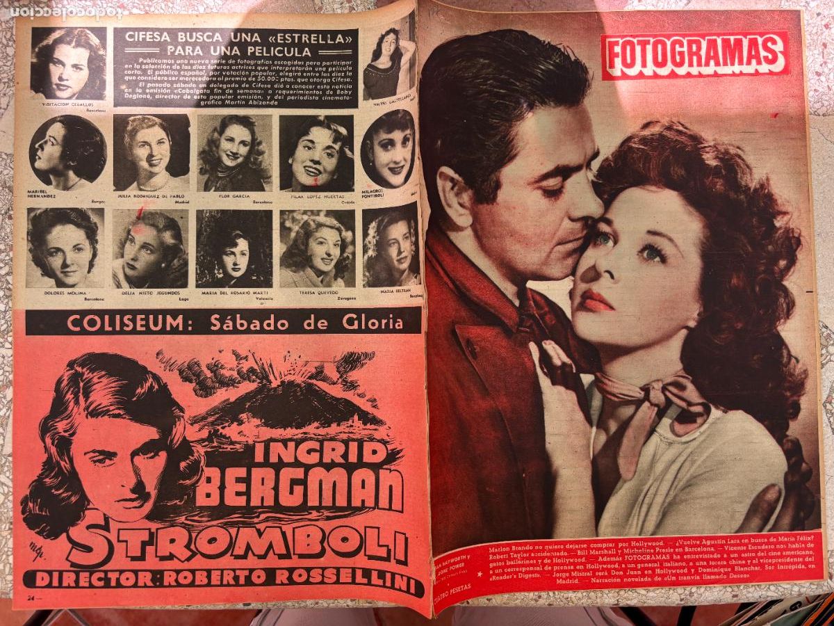 Cine: FOTOGRAMAS N&ordm; 177. SUSAN HAYWORTH Y TYRONE POWER EN PORTADA. MARLON BRANDO. ROBERT TAYLOR.