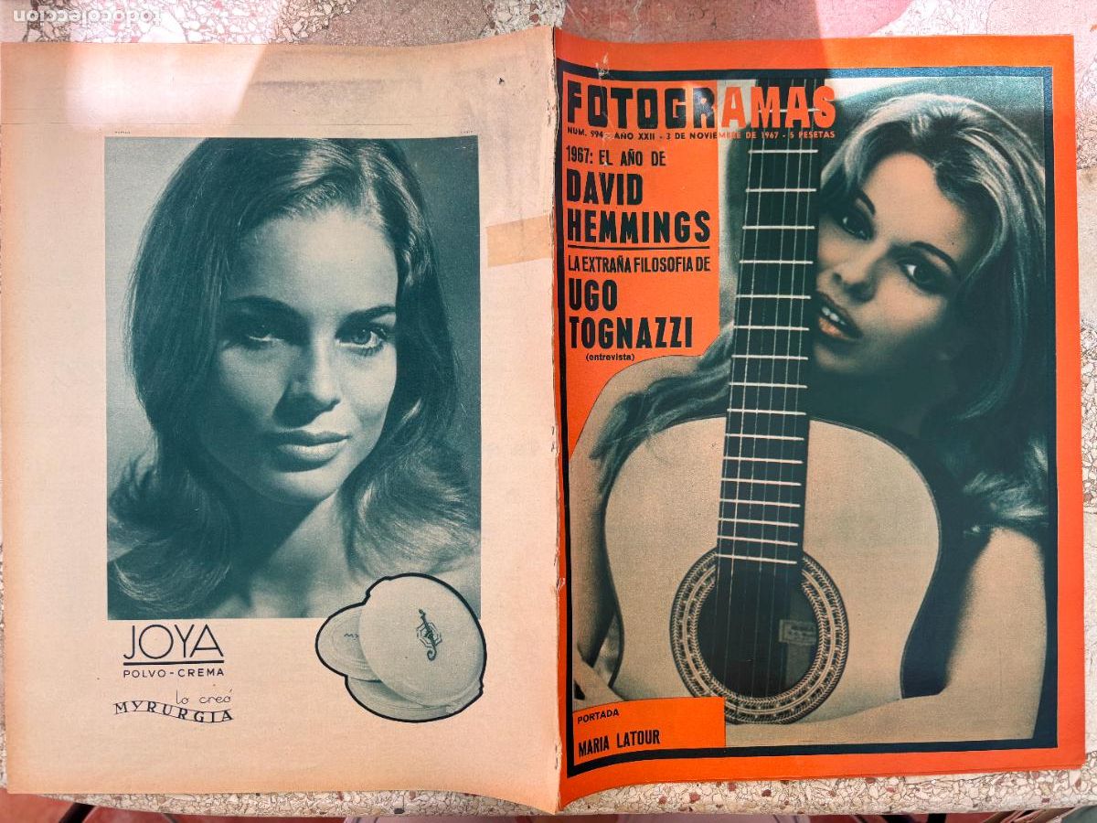 Cine: FOTOGRAMAS N&ordm; 994 a&ntilde;o 1967. MARIA LATOUR EN PORTADA. DAVID HEMMINGS. UGO TOGNAZZI.