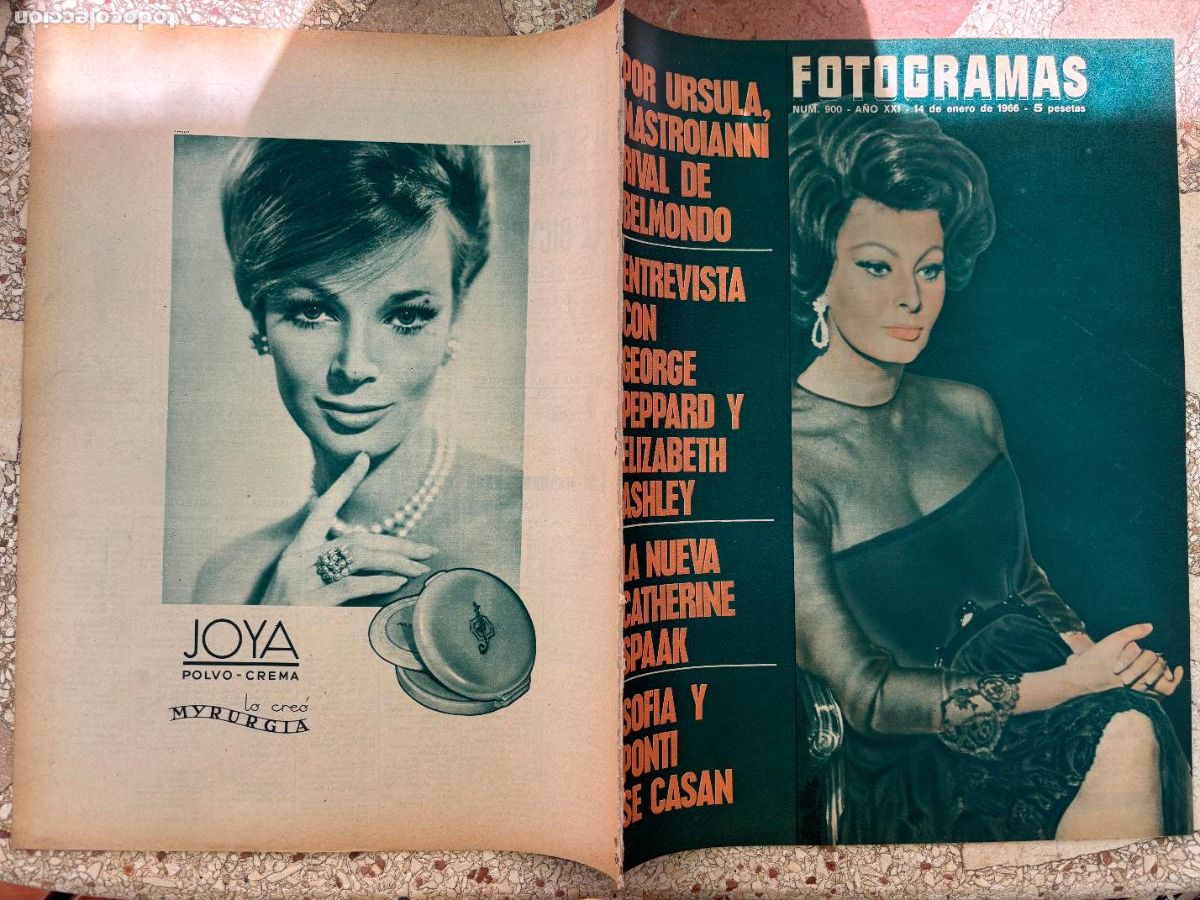 Cine: FOTOGRAMAS N&ordm; 900 a&ntilde;o 1966. &Uacute;RSULA MASTROIANNI. ENTREVISTA CON GEORGE PEPPARD Y ELIZABETH ASHLEY.