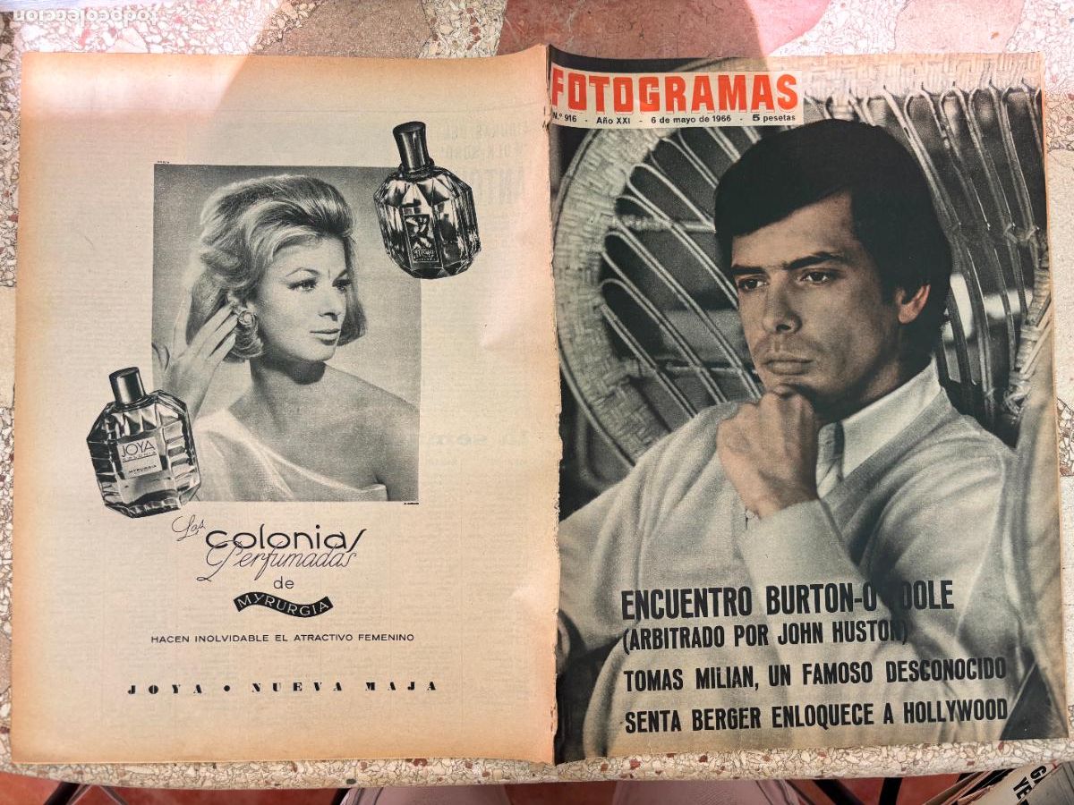 Cine: FOTOGRAMAS N&ordm; 916 a&ntilde;o 1966. BURTON O'TOOLE. JOHN HUSTON. TOMAS MILIAN. SENTA BERGER.