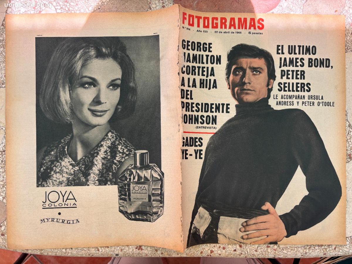 Cine: FOTOGRAMAS N&ordm; 914 a&ntilde;o 1966. GEORGE HAMILTON. PETER SELLERS. URSULA ANDRESS. PETER O'TOOLE.