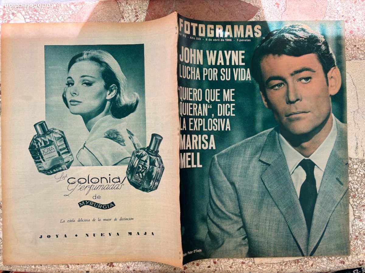 Cine: FOTOGRAMAS N&ordm; 912 a&ntilde;o 1966. PETER O'TOOLE EN PORTADA. MARUJITA DIAZ. JOHN WAYNE. MARISA MELL.