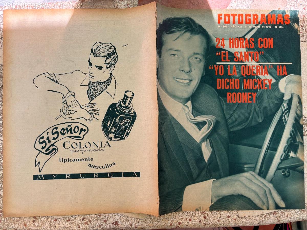 Cine: FOTOGRAMAS N&ordm; 908 a&ntilde;o 1966. &rdquo;EL SANTO&rdquo; EN PORTADA. MICKEY ROONEY. ANALIA GADE.