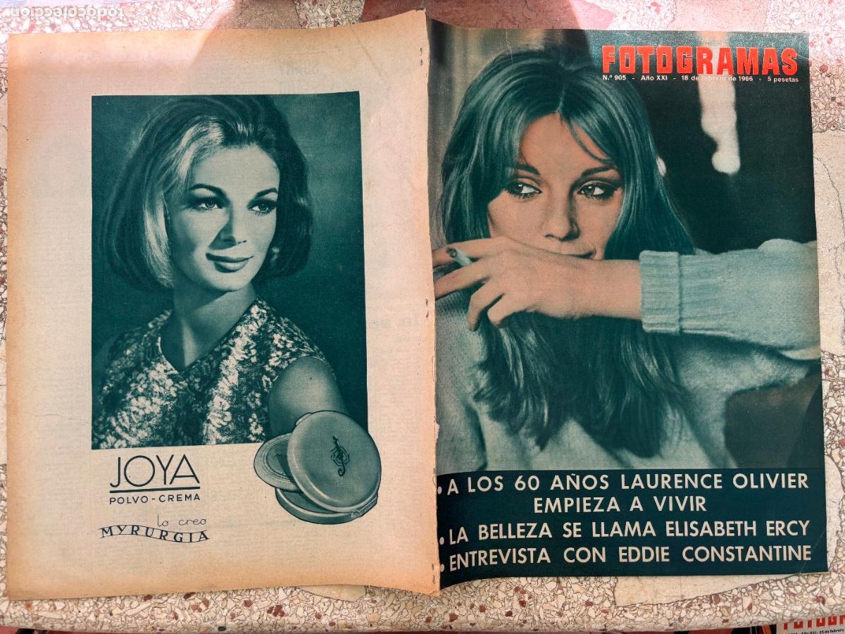 Cine: FOTOGRAMAS N&ordm; 905 a&ntilde;o 1966. ELIZABETH ERCY EN PORTADA. LAURENCE OLIVIER. ENTREVISTA EDDIE CONSTANTIN