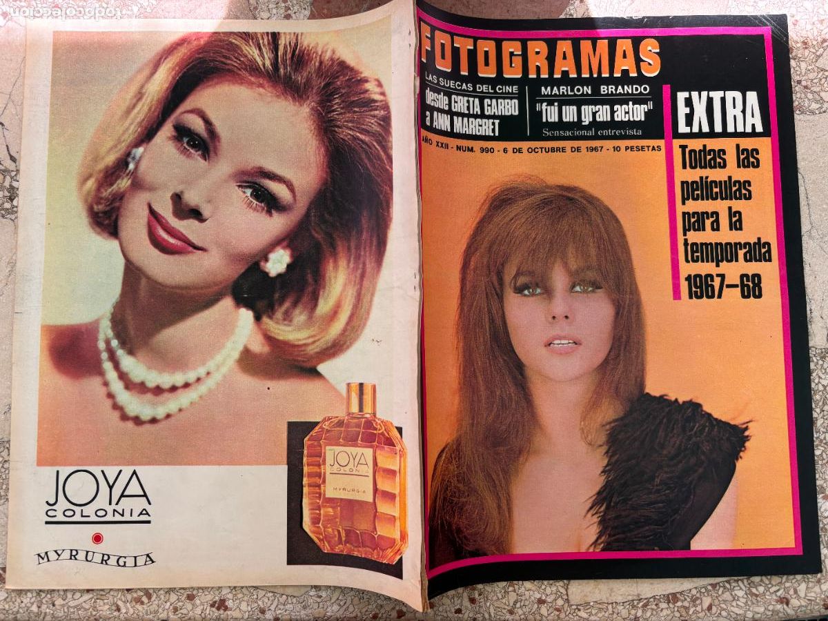 Cine: FOTOGRAMAS N&ordm; 990 a&ntilde;o 1967. ANN MARGET EN PORTADA. GRETA GARBO Y ANN MARGET.