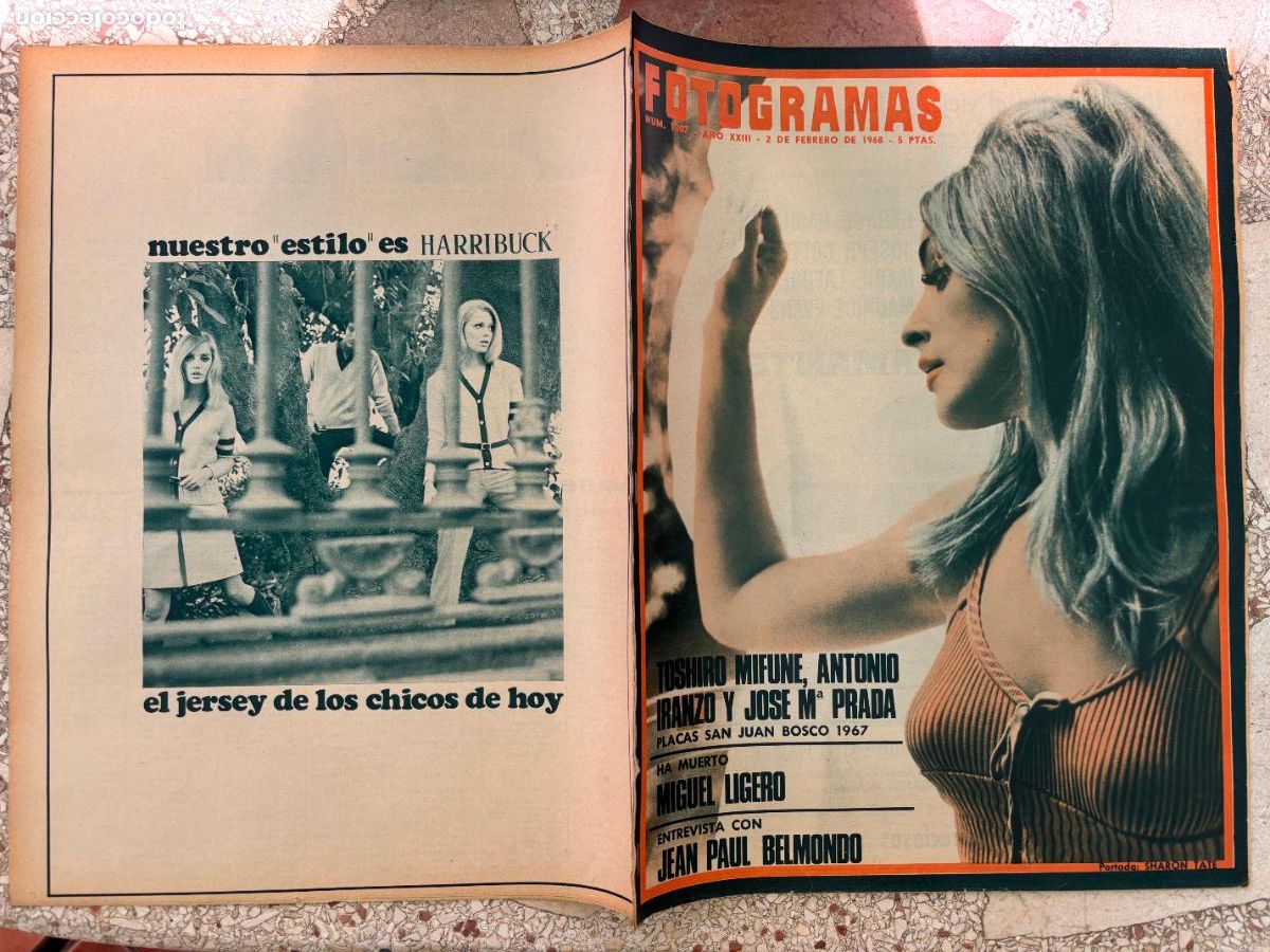 Cine: FOTOGRAMAS N&ordm; 1007 a&ntilde;o 1968. SHARON TATE EN PORTADA. ENTREVISTA JEAN PAUL BELMONDO.