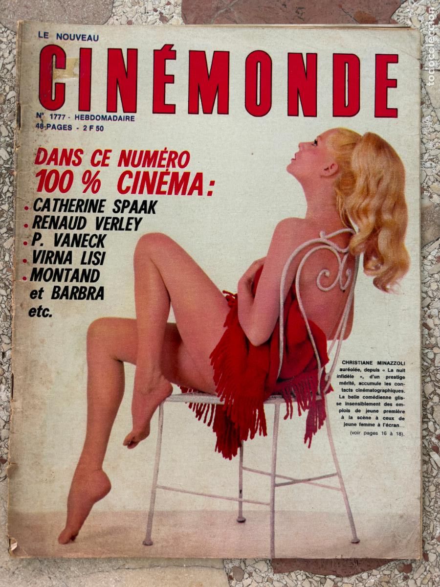 Cin&eacute;ma: CIN&Eacute;MONDE N&ordm; 1777. POSTER CATHERINE SPAAK. CHRISTIANE MINAZZOLI EN PORTADA. RENAUD VERLEY.