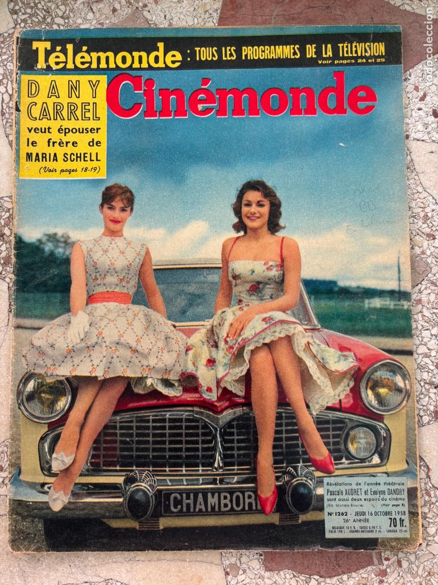 Cine: CIN&Eacute;MONDE N&ordm; 1262 A&Ntilde;O 1958. DANY CARREL. PASCALE AUDREY ET EVELYNE DANDRY EN PORTADA.