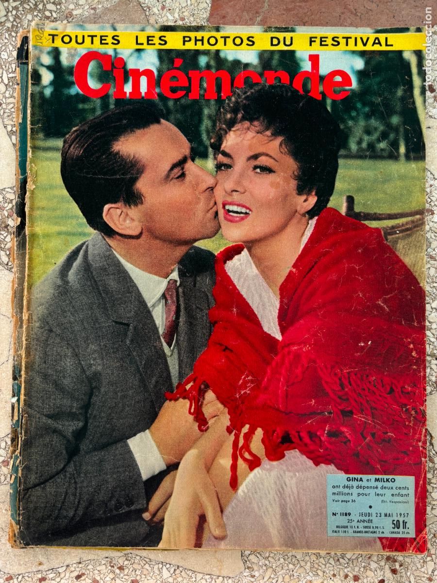 Cine: CIN&Eacute;MONDE N&ordm; 1189 A&Ntilde;O 1957. GINA Y MILKO EN PORTADA. GINA LOLLOBRIGIDA. JEAN COCTEAU.