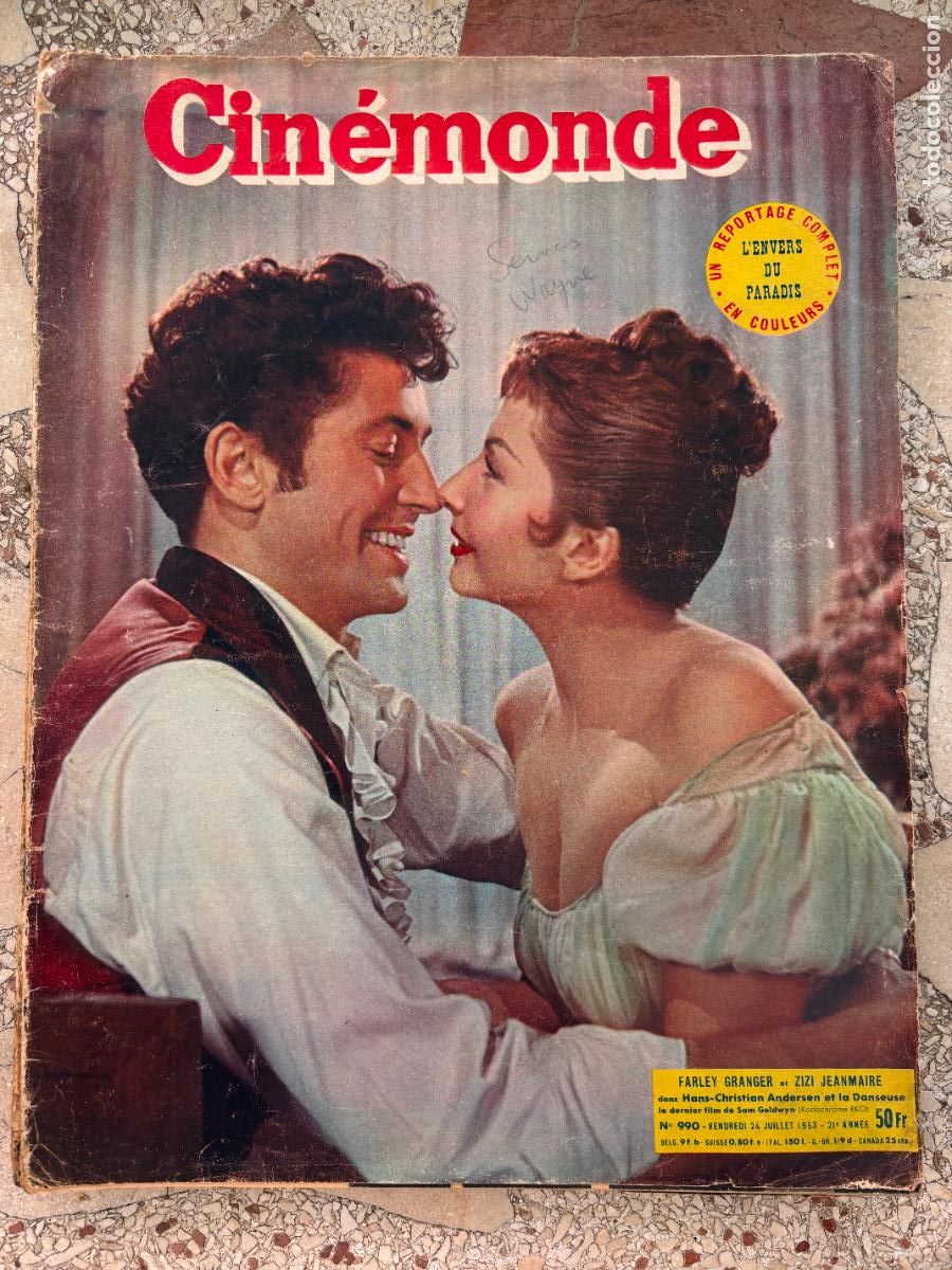 Cine: CIN&Eacute;MONDE N&ordm; 990 A&Ntilde;O 1953. FARLEY GRANGER Y ZIZI HEANMAIRE EN PORTADA. ETCHIKA CHOUREAU.