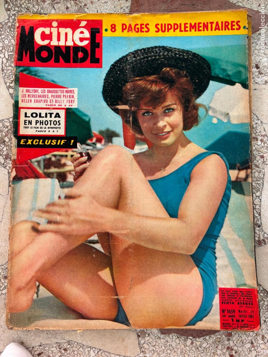 Cine: CIN&Eacute;MONDE N&ordm; 1459 A&Ntilde;O 1962. SENTA BERGER EN PORTADA. PIERRE PERRIN. HELEN SHAPIRO. LOLITA.