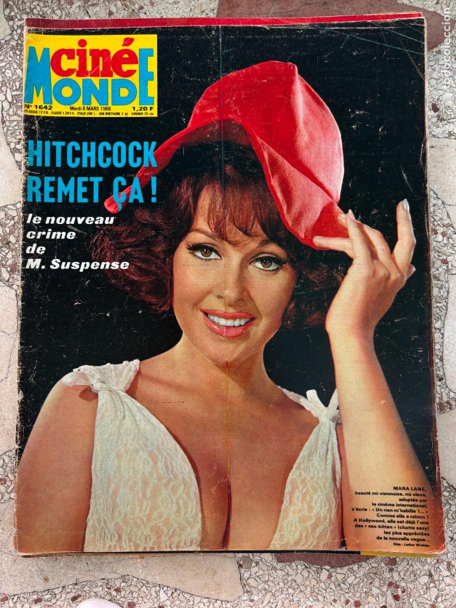 Cine: CIN&Eacute;MONDE N&ordm; 1642 A&Ntilde;O 1966. MARA LANE EN PORTADA. HITCHCOCK. JEAN GABIN. CLAUDIA CARDINALE.