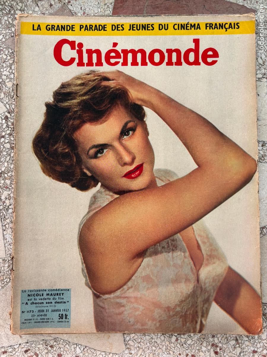 Cine: CIN&Eacute;MONDE N&ordm; 1173 A&Ntilde;O 1957. NICOLE MAUREY EN PORTADA. MICHELE MORGAN. MARTINE CAROL.