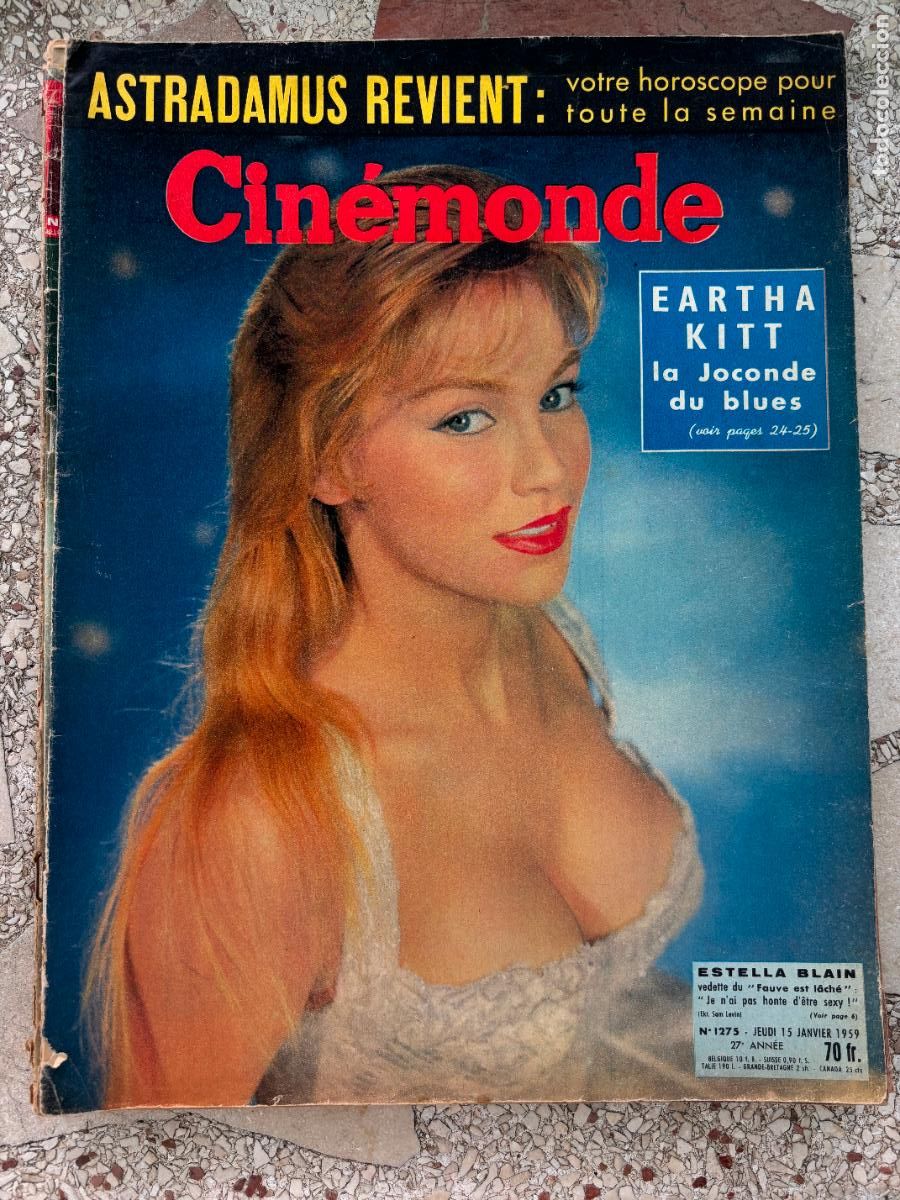 Cine: CIN&Eacute;MONDE N&ordm; 1275 A&Ntilde;O 1959. ESTELLA BLAIN EN PORTADA. EARTHA KITT. PAUL NEWMAN. LIZ TAYLOR.